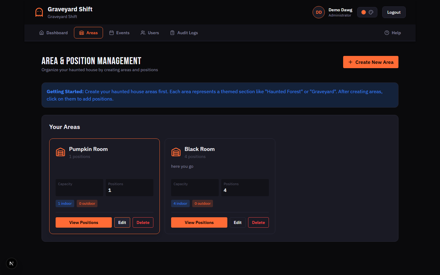 Import preview dialog showing area and position counts with a summary of skipped duplicates