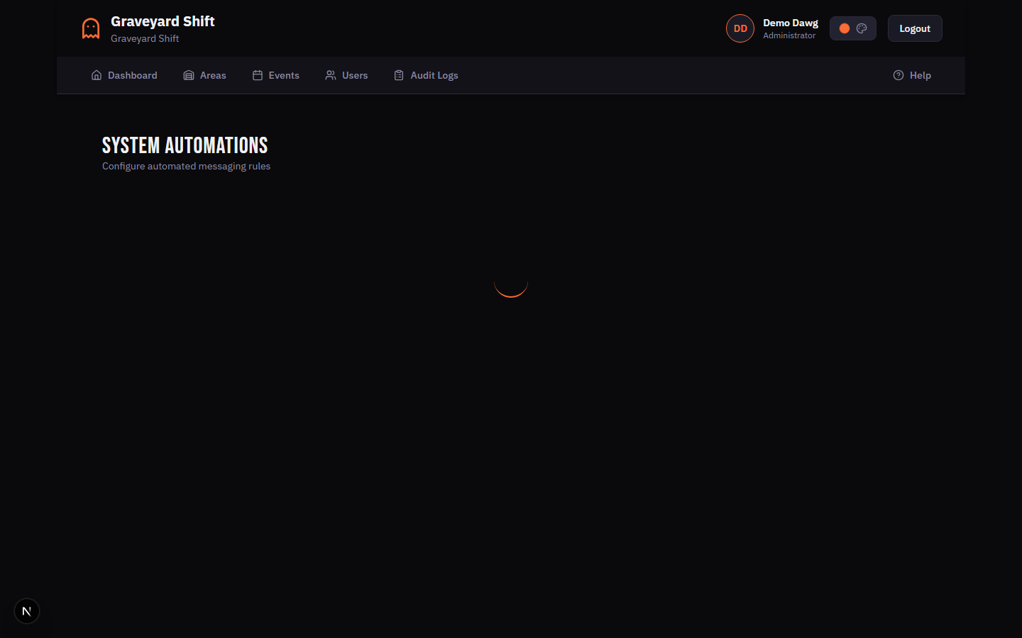 Automation Rules dashboard showing a list of configurable notification rules with toggle switches